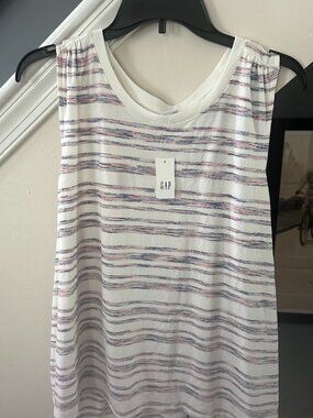 GAP Sleeveless Striped Ruched Top – Size L – NWT